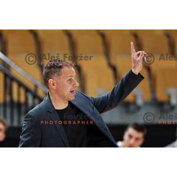 Luka Bassin, head coach of LTH Castings during Nova KBM League 2023/2024 basketball match between Ilirija and LTH Castings in Ljubljana, Slovenia on November 18, 2023