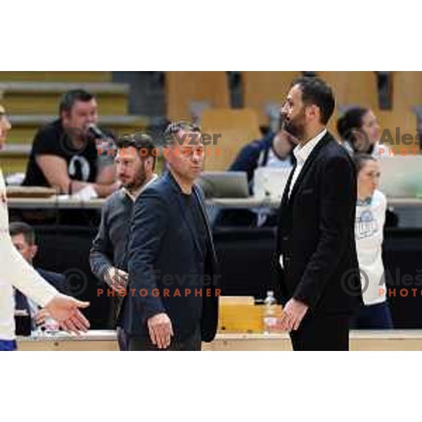 Luka Bassin, head coach of LTH Castings during Nova KBM League 2023/2024 basketball match between Ilirija and LTH Castings in Ljubljana, Slovenia on November 18, 2023