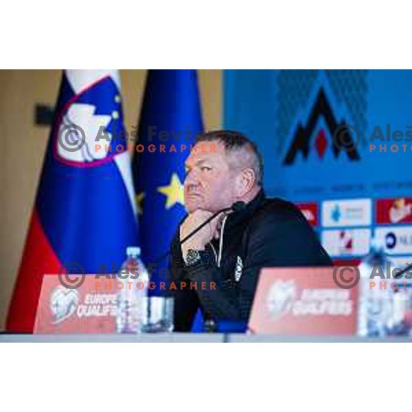 Matjaz Kek, head coach of Slovenia during press conference prior to European Qualifiers between Slovenia and Kazahstan in NNC, Brdo pri Kranju, Slovenia on November 19, 2023
