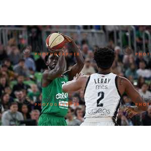 Amadou Sow in action during ABA League 2023-2024 regular season basketball match between Cedevita Olimpija and Partizan Mozzart Bet in Ljubljana, Slovenia on November 20,2023. Foto: Filip Barbalic
