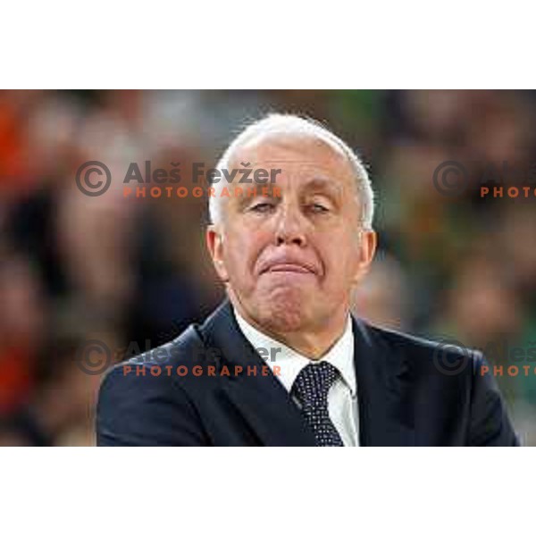 Zeljko Obradovic, head coach of Partizan in action during ABA League 2023-2024 regular season basketball match between Cedevita Olimpija and Partizan Mozzart Bet in Ljubljana, Slovenia on November 20, 2023