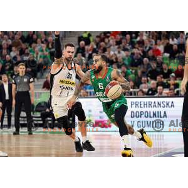In action during ABA League 2023-2024 regular season basketball match between Cedevita Olimpija and Partizan Mozzart Bet in Ljubljana, Slovenia on November 20 ,2023