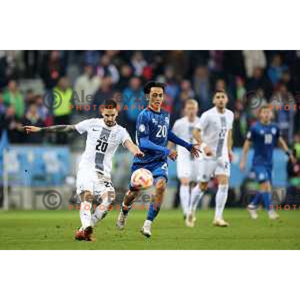 of Slovenia in action during at EURO 2024 Qualifiers between Slovenia and Kazakhstan in Ljubljana, Slovenia on November 20, 2023