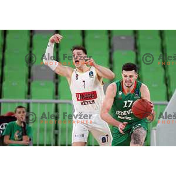 Karlo Matkovic in action during BKT EuroCup 2023-2024 regular season basketball match between Cedevita Olimpija (SLO) and Umana Reyer Venezia (ITA) in Ljubljana, Slovenia on January 17, 2024