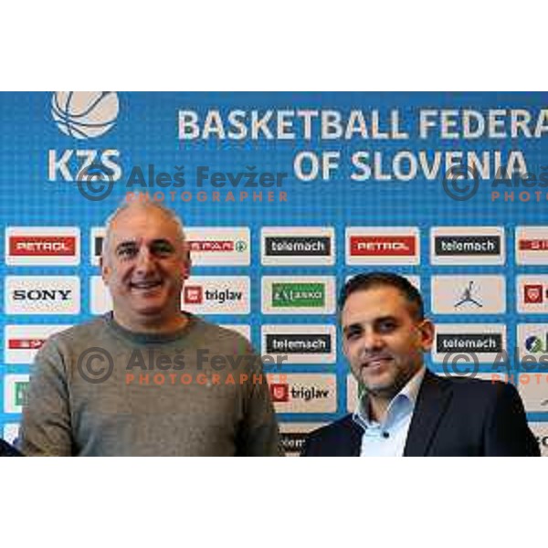 Sasa Doncic and Ales Kriznar during KZS press conference in Ljubljana, Slovenia on January 18, 2024