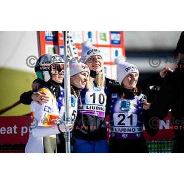 at FIS World Cup ski jumping Women’s competition in Ljubno ob Savinji, Slovenia on January 27, 2024