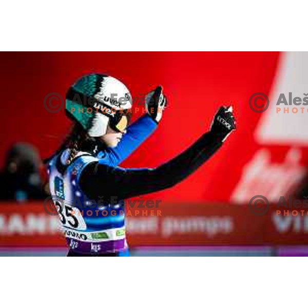 Nika Kriznar at FIS World Cup ski jumping Women’s competition in Ljubno ob Savinji, Slovenia on January 27, 2024