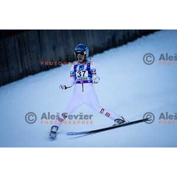 Eva Pinklenig (AUT), winner of FIS World Cup ski jumping Women’s competition in Ljubno ob Savinji, Slovenia on January 27, 2024
