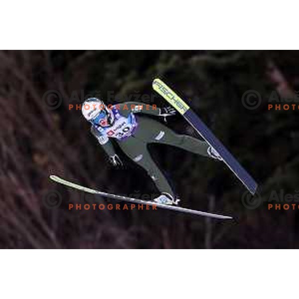 Katra Komar (SLO) in action during FIS World Cup ski jumping Women’s competition in Ljubno ob Savinji, Slovenia on January 28, 2024 