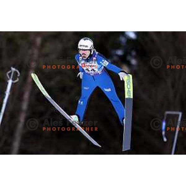 Nika Kriznar (SLO) in action during FIS World Cup ski jumping Women’s competition in Ljubno ob Savinji, Slovenia on January 28, 2024 