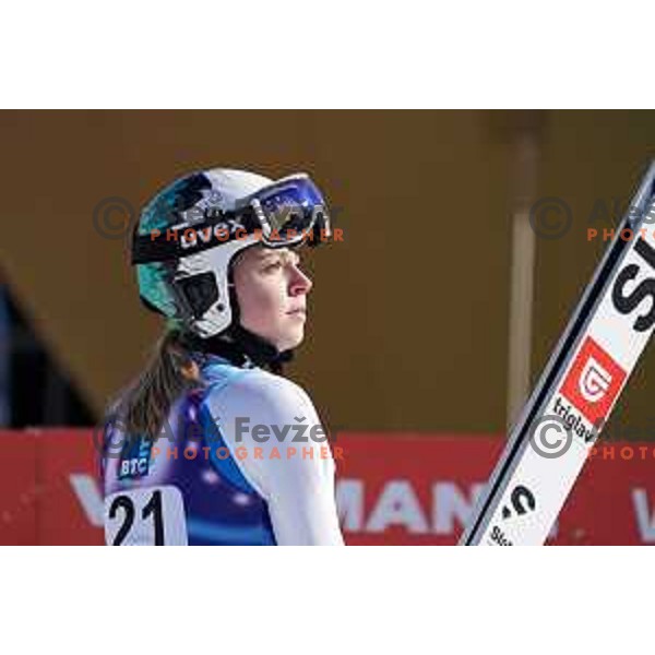 Taja Bodlaj during FIS World Cup ski jumping Women’s competition in Ljubno ob Savinji, Slovenia on January 28, 2024