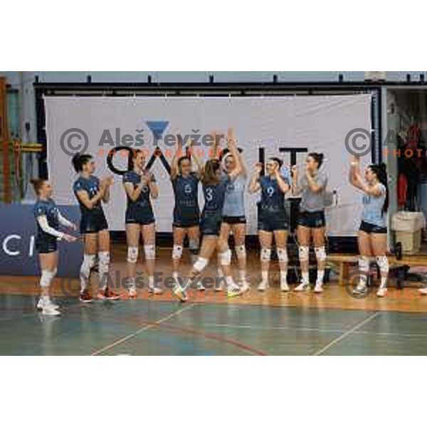  in action during Sportklub 1A DOL league volleyball match between Calcit Volley and Nova KBM Branik in Kamnik, Slovenia on January 31, 2024