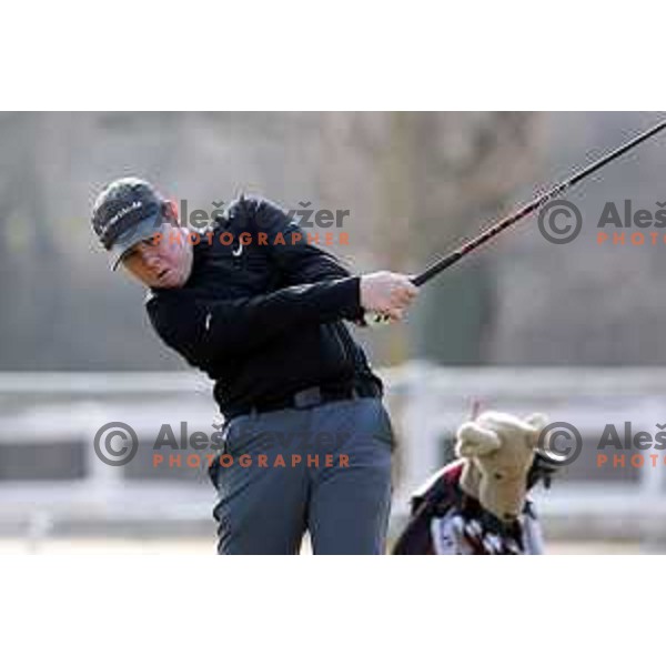 Tine Lah Mrsek of Slovenia Golf team during practice session at Lipica golf course near Sezana, Slovenia on February 4, 2024