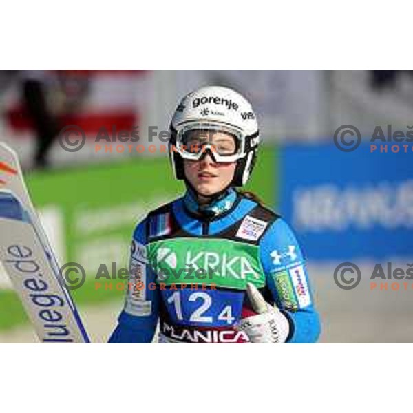 Tina Erzar of Team Slovenia, World Champions in Women Team Ski Jumping at Normal Hill during Planica FIS Nordic Junior World Ski Championships, Slovenia on February 9, 2024