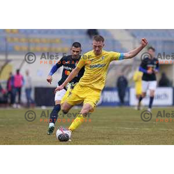 Benjamin Markus of Domzale in action during Prva liga Telemach 2023/2024 football match between Domzale and Bravo in Domzale, Slovenia on February 10, 2024. Foto: Filip Barbalic