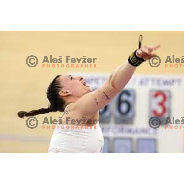 Veronika Domjan, winner of Women\'s Shot Put at Slovenian Athletics Indoor Championship in Novo Mesto, Slovenia on February 18, 2024