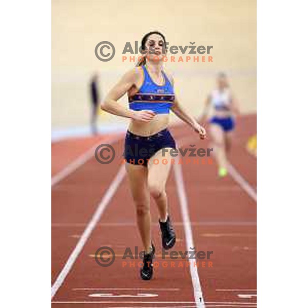 Lina Hribar, third placed at Women\'s 200 meters at Slovenian Athletics Indoor Championship in Novo Mesto, Slovenia on February 18, 2024