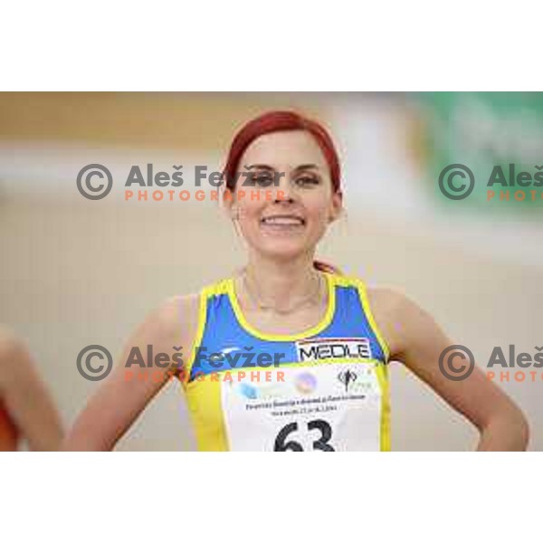 Klara Lukan, winner of Women’s 3000 meters at Slovenian Athletics Indoor Championship in Novo Mesto, Slovenia on February 18, 2024 