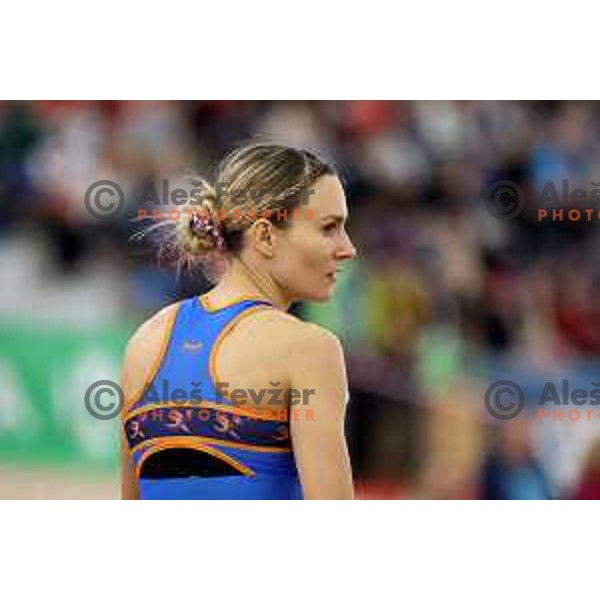 Neja Filipic, winner of Women\'s Triple jump at Slovenian Athletics Indoor Championship in Novo Mesto, Slovenia on February 18, 2024