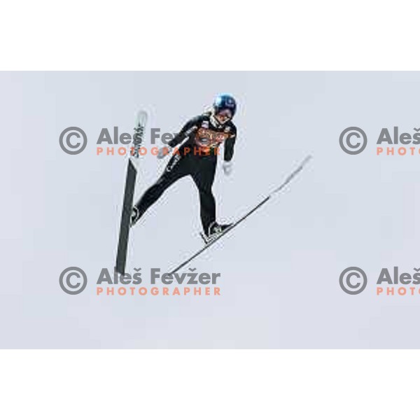 Alexandria Loutitt of Canada in action during the final round of FIS Ski Jumping competition in Planica, Slovenia on March 21, 2024