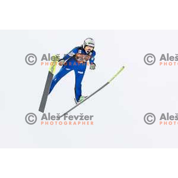 Nika Kriznar of Slovenia in action during the final round of FIS Ski Jumping competition in Planica, Slovenia on March 21, 2024