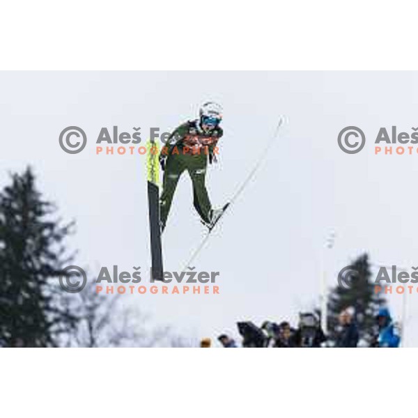 Katra Komar of Slovenia in action during the final round of FIS Ski Jumping competition in Planica, Slovenia on March 21, 2024