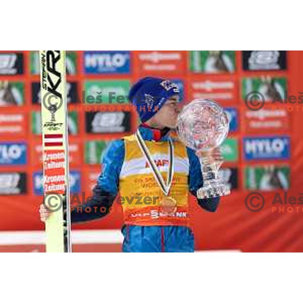 Stefan Kraft (AUT), overall winner of the World Cup ski jumping in 2023/2024 season, Planica, Slovenia on March 23, 2024