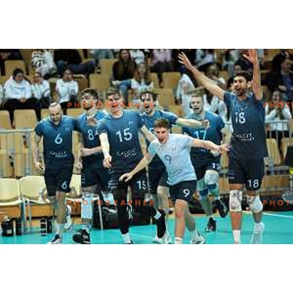 Action in the Final of Slovenian Cup volleyball match between Calcit Volley and I-Vent Maribor in Koper, Slovenia on March 24, 2024