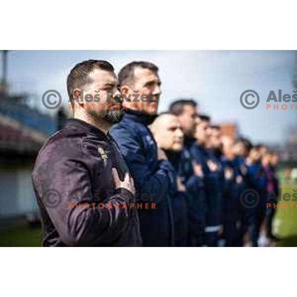Adil Maliqi, head coach of team Kosovo U19 during UEFA Euro U19 2024 Championship qualifier football match between Slovenia and Kosovo in Lendava, Slovenia on March 26, 2024. Photo: Jure Banfi