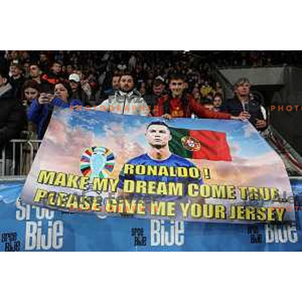 Ronaldo\'s Fans during a friendly football match between Slovenia and Portugal in Ljubljana, Slovenia on March 26, 2024