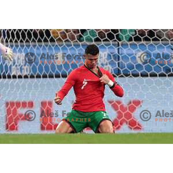 Cristiano Ronaldo of Portugal in action during a friendly football match between Slovenia and Portugal in Ljubljana, Slovenia on March 26, 2024