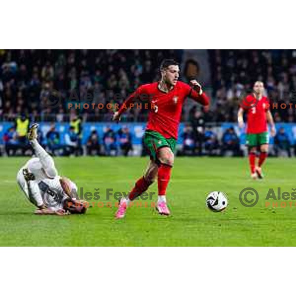 Diogo Dalot of Portugal in action during Friendly football match between Slovenia and Portugal in Stadium Stozice, Slovenia on March 26, 2024. Photo: Grega Valancic