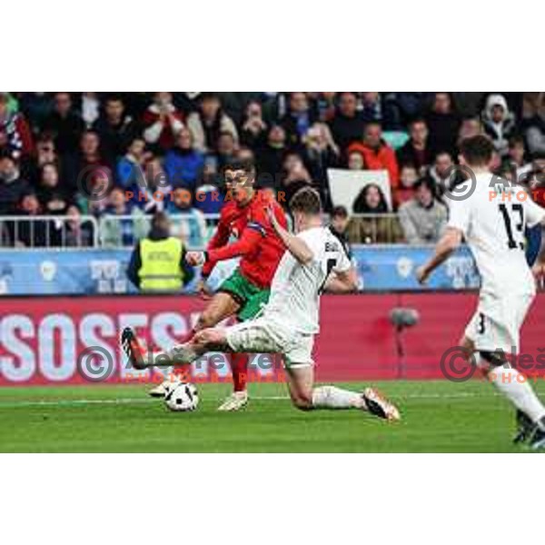 Cristiano Ronaldo of Portugal in action during a friendly football match between Slovenia and Portugal in Ljubljana, Slovenia on March 26, 2024