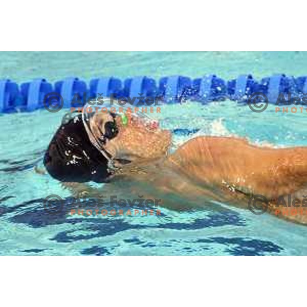 Gordan Kozulj of Croatia competes in 200 meters backstroke at the Athens 2004 Summers Olympic games on August 19, 2004