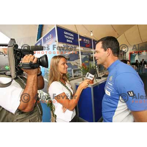 Brasilian Tv crew during interview with local hero Torben Grael