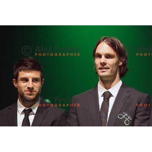 Bojan Jokic, Marko Suler at Official presentation of Slovenia National Football team for World Cup 2010 South Africa on May 21st 2010 in Congress Centre Brdo, Slovenia 
