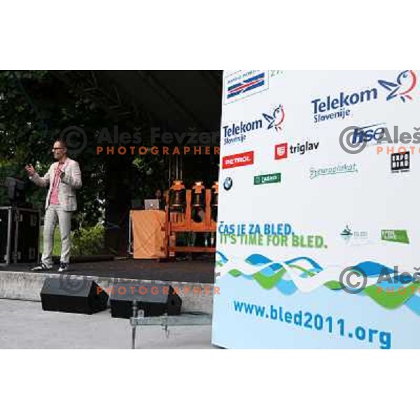 Igor Bergant talks during Opening ceremony of Rowing World Cup Bled 2010 in Zdraviliski park , Bled, Slovenia 27.5.2010 