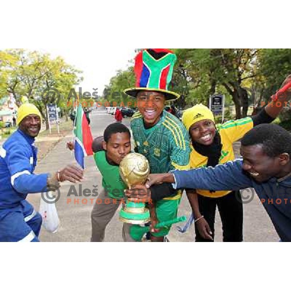South African in town of Cullinan getting ready for Opening day of FIFA 2010 World Cup 