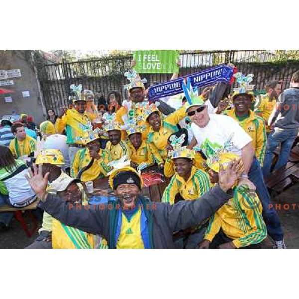 South African fans in Pretoria celebrating Opening day of FIFA 2010 World Cup on June 11th 2010