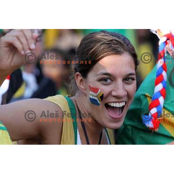 South African fan in Pretoria watching Opening day of FIFA 2010 World Cup on June 11th 2010