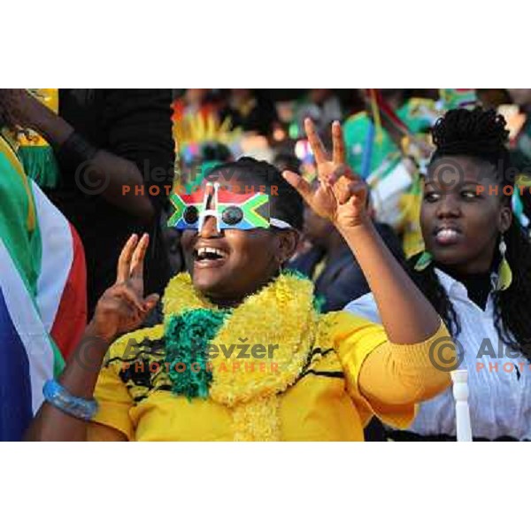 South African fan in Pretoria watching Opening day of FIFA 2010 World Cup on June 11th 2010