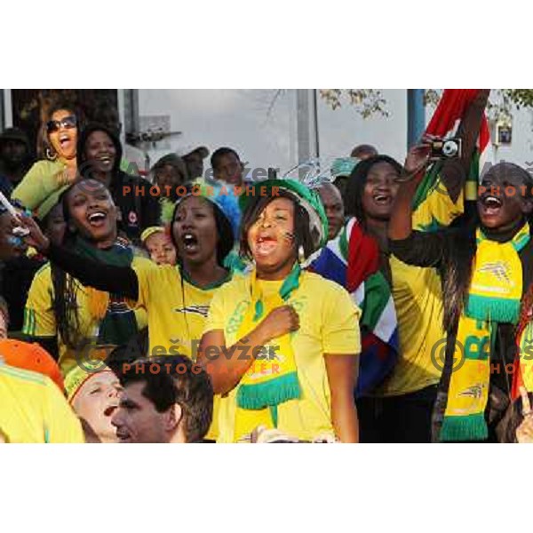 South African fans in Pretoria watching opening match of FIFA 2010 World Cup between South Africa and Mexico on June 11th 2010 