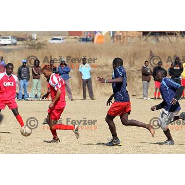 Boys playing football in Soweto on June 20th , 2010 FIFA World Cup South Africa. 