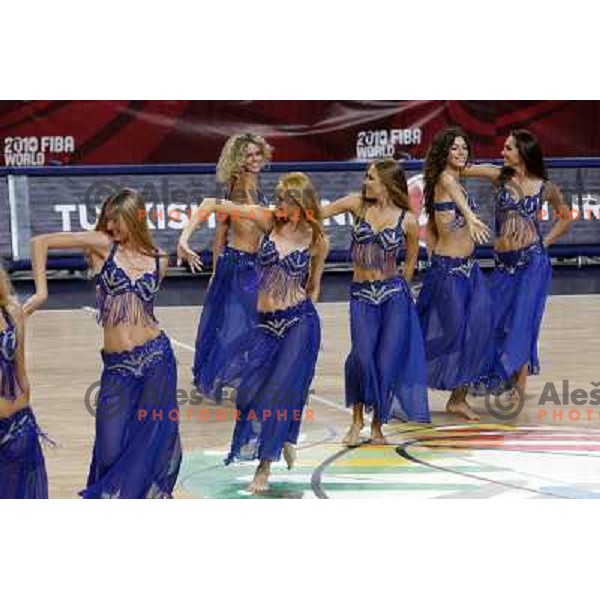 FIBA dancing team performing during FIBA World Championship 2010 in Sinan Erdem Dome, Istanbul, Turkey 