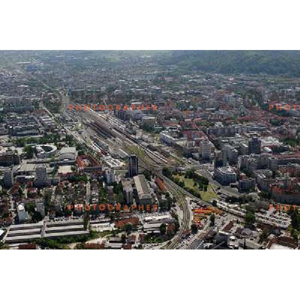 Ljubljana, capital city of Slovenia as seen from the air, may 2008 