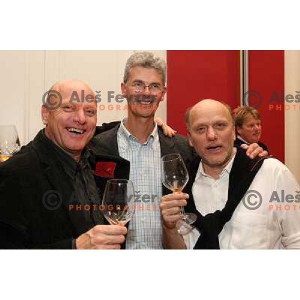 Povse brothers and Valter Mlecnik at 12th slovenian wine festival and 2nd culinary festival in Grand hotel Union and hotel Slon, Ljubljana, Slovenia on November 19,2009 