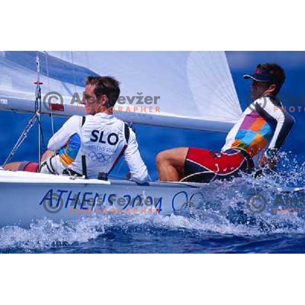 Tomaz Copi- Davor Glavina of Slovenia 470 sailing class in action at Summer Olympic games in Athens, Greece on August, 21 2004. They took 14th place 