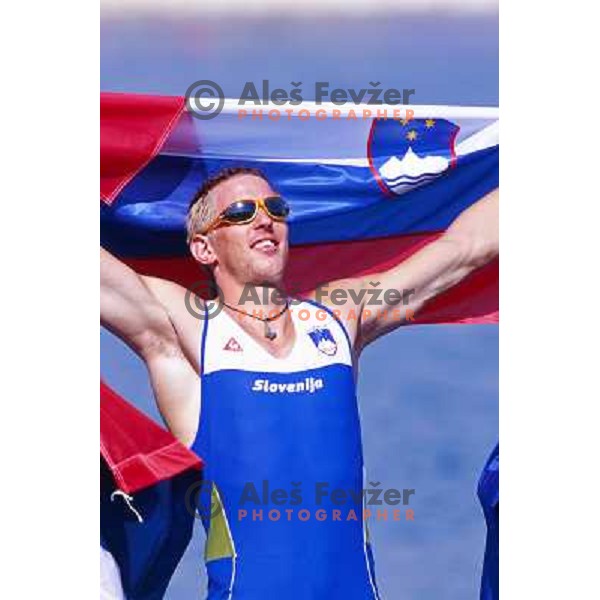 Luka Spik of Slovenia, silver medalist in rowing at Summer Olympic Games in Athens, Greece , August 2004 