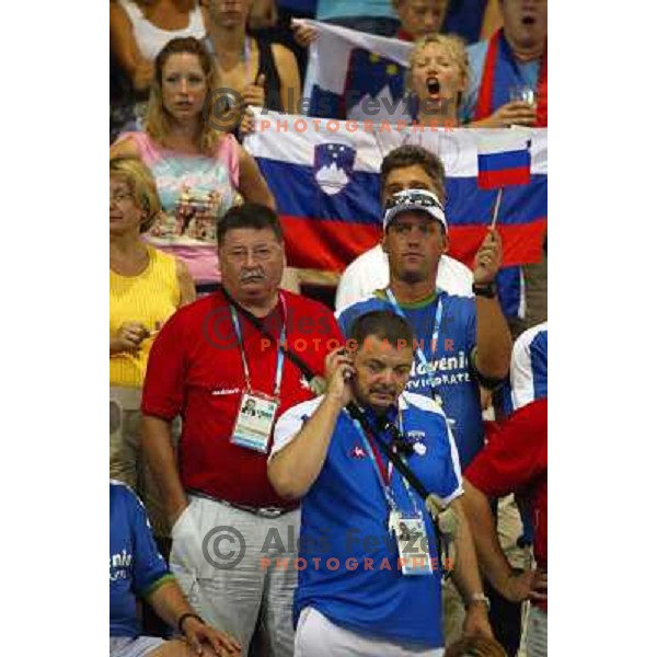Dr. Marko Ilesic during Handball tournament at Summer Olympic Games Athens 2004, Greece. Slovenia played with Iceland on August 18, 2004 