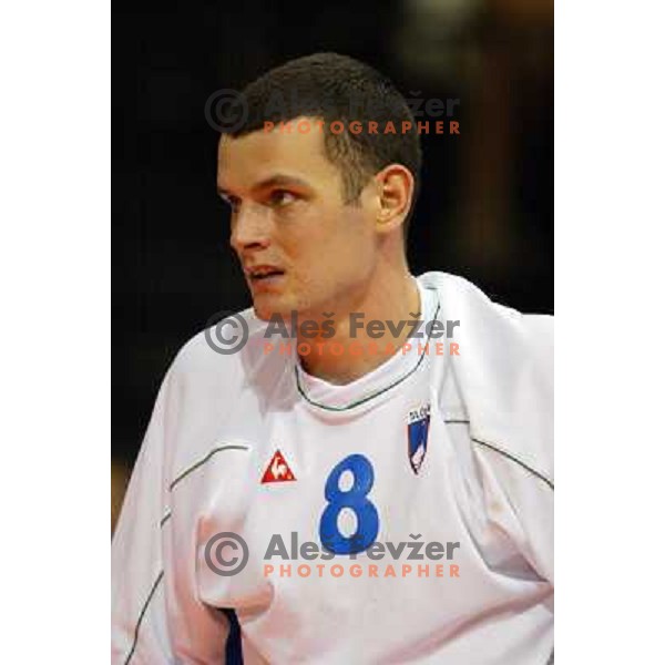 Marko Ostir of Slovenia in action during Handball tournament at Summer Olympic Games Athens 2004, Greece. Slovenia played with Iceland on August 18, 2004 